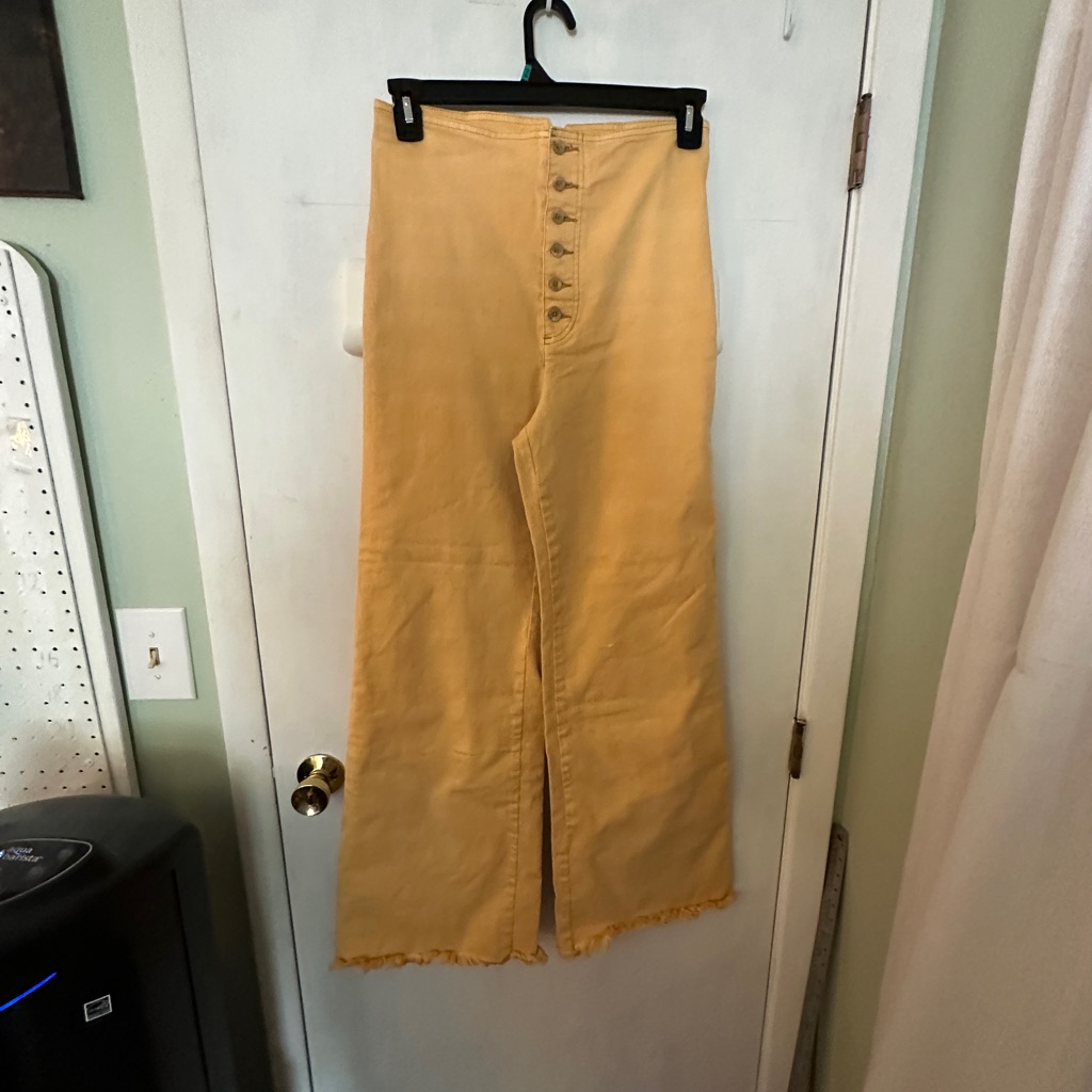 Anthropologie Yellow Wide Leg Pants